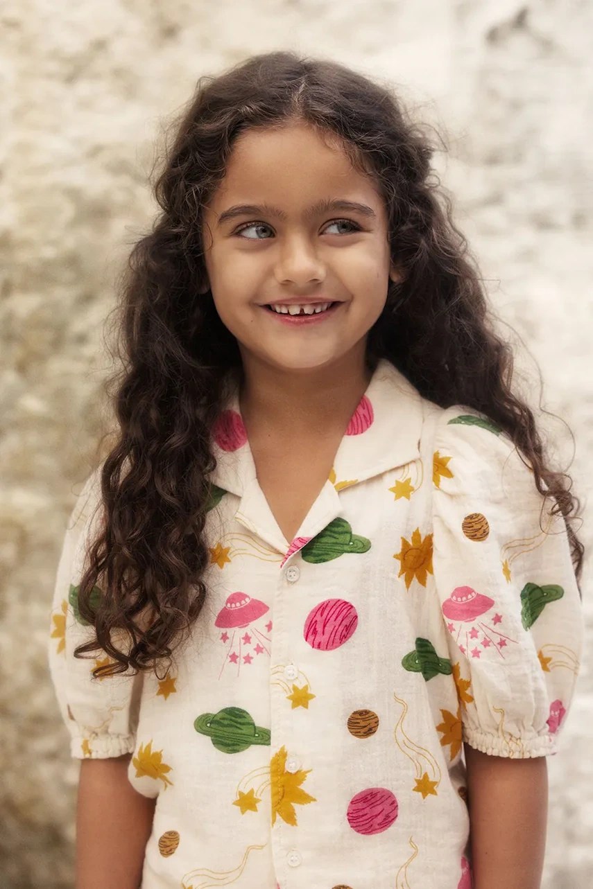 Bluză mini rodini din bumbac pentru copii Space Bluză mini rodini din bumbac pentru copii Space