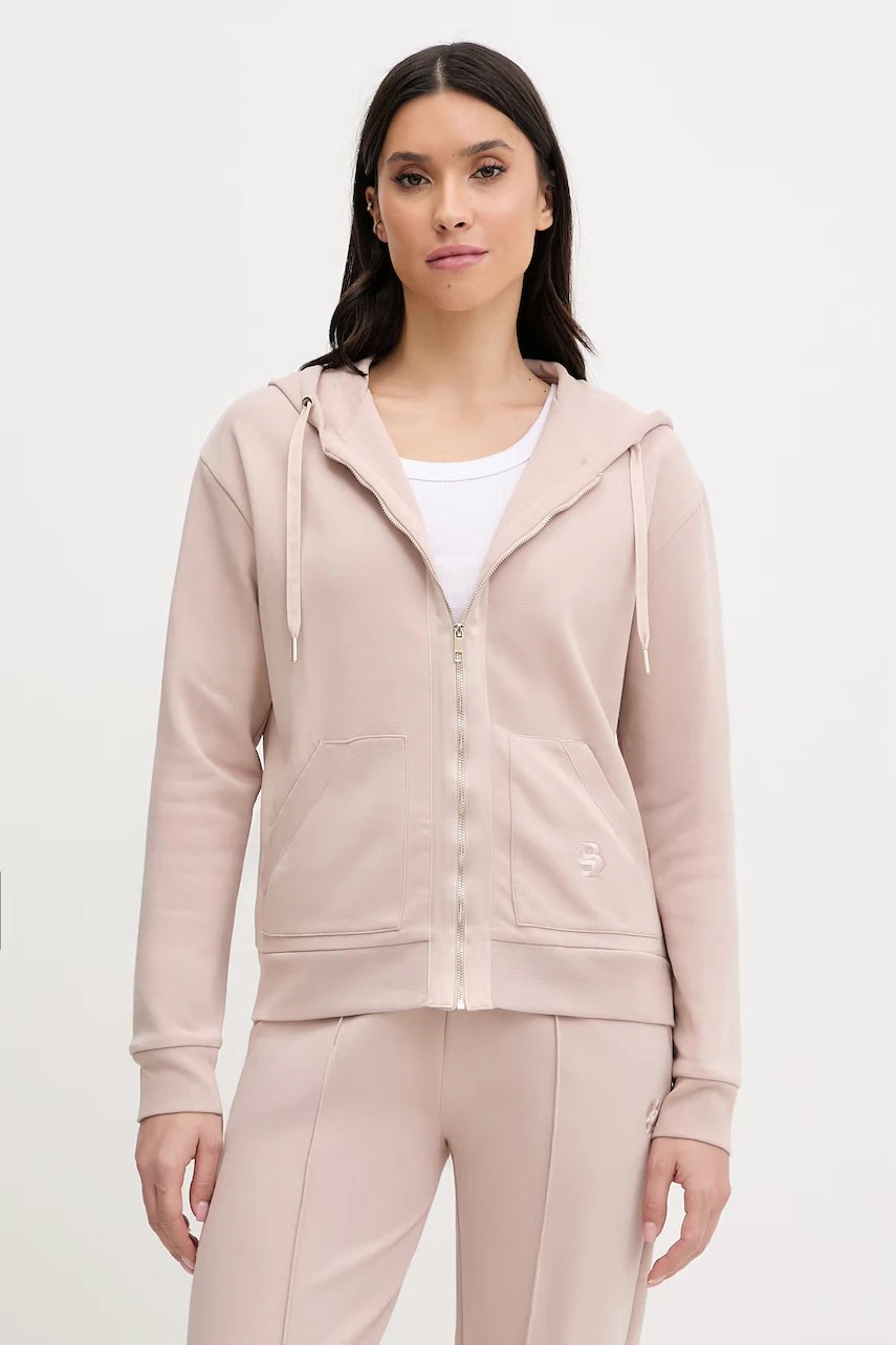 BOSS Hanorac cu fermoar și glugă de damă din bumbac Shiny B Jacket H. BOSS Hanorac cu fermoar și glugă de damă din bumbac Shiny B Jacket H.