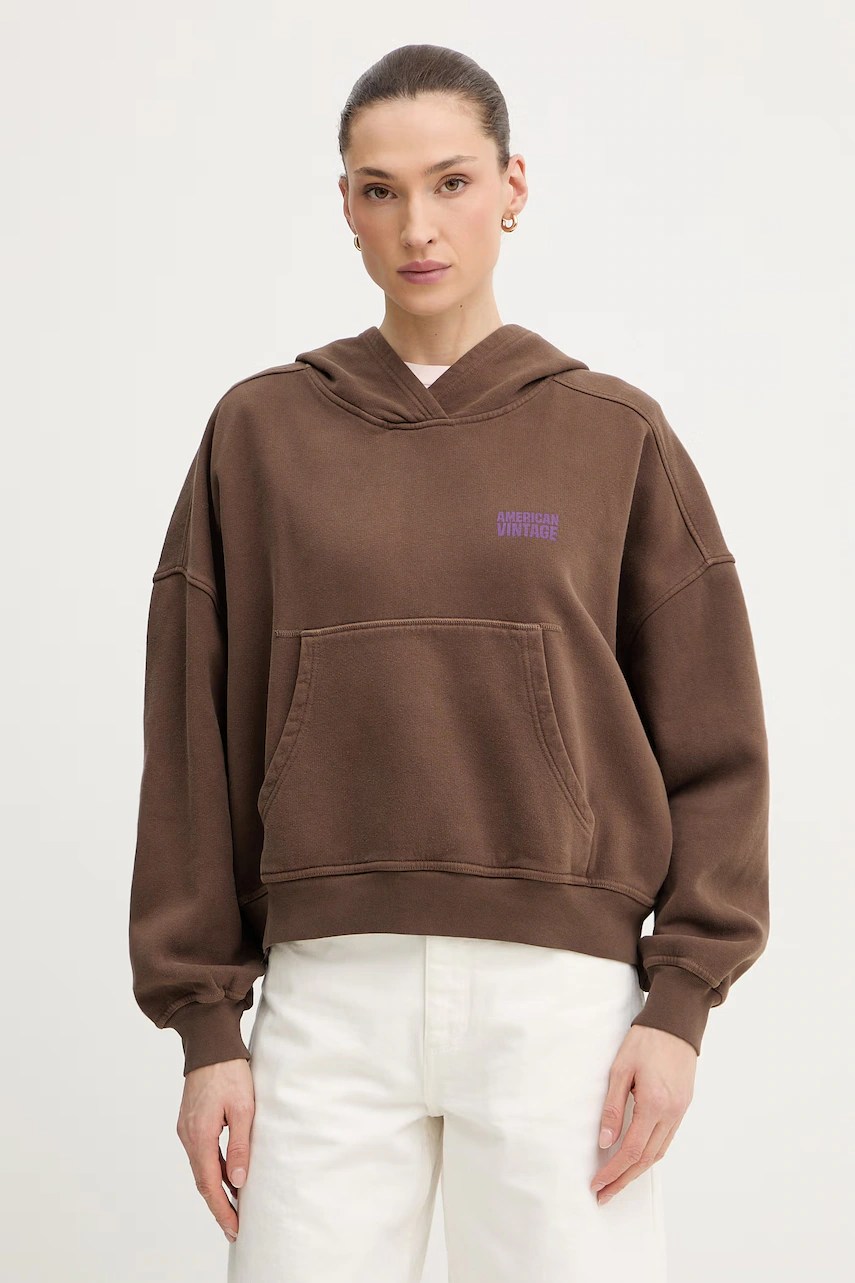 Hanorac cu glugă american vintage pentru femei din bumbac Hanorac cu glugă american vintage pentru femei din bumbac