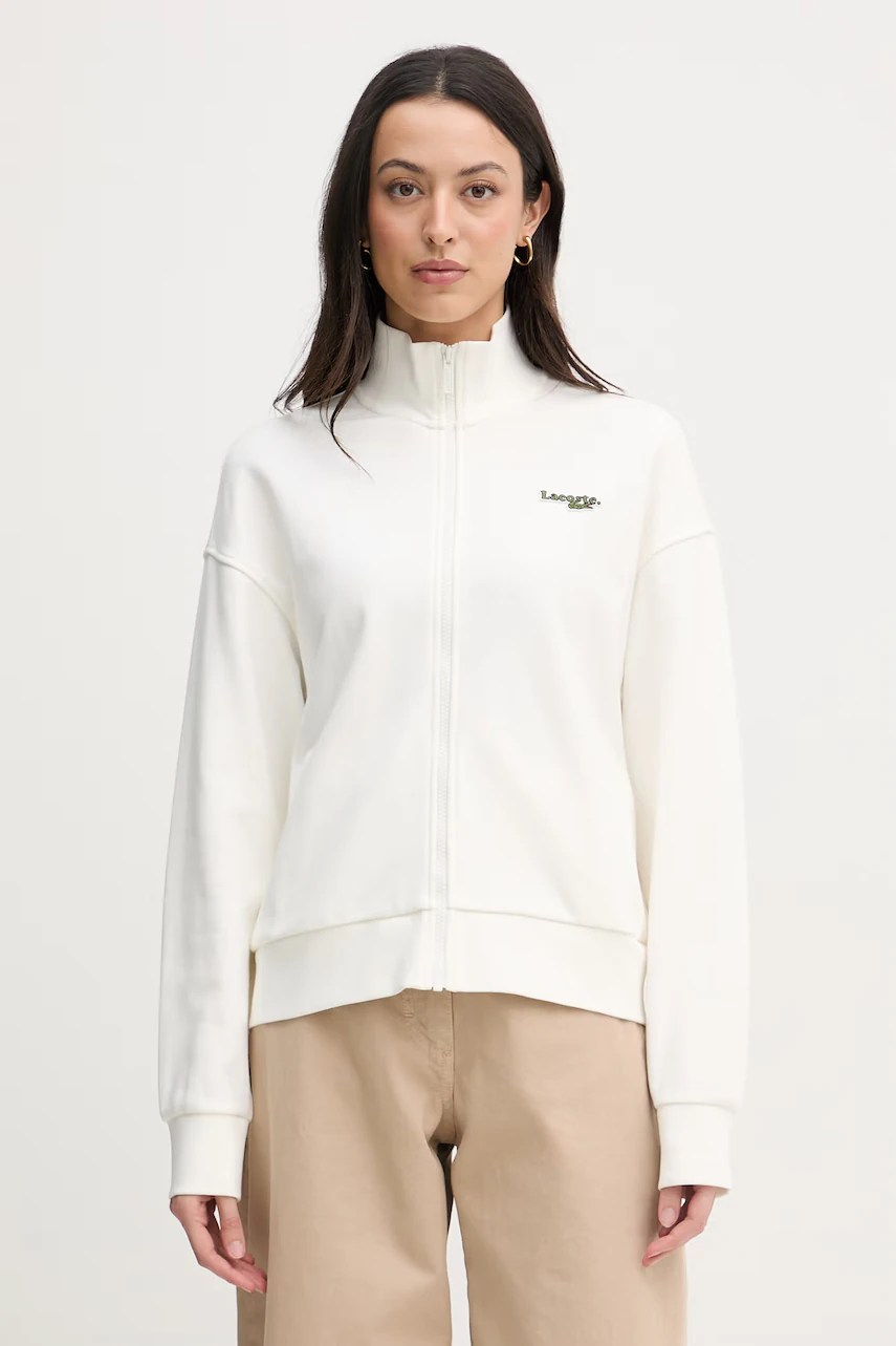 Hanorac cu fermoar pentru femei lacoste din bumbac Hanorac cu fermoar pentru femei lacoste din bumbac