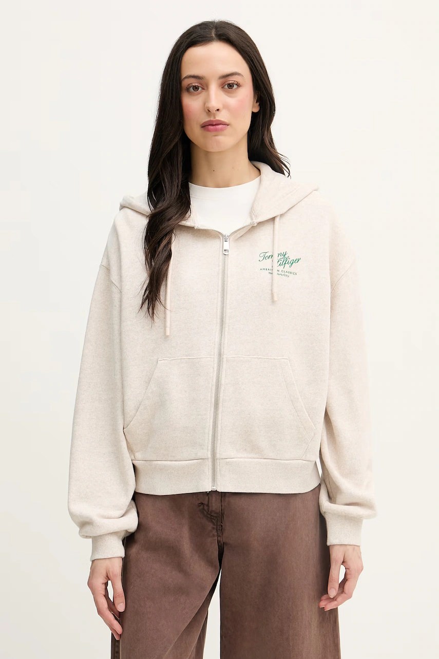 Tommy Hilfiger hanorac cu fermoar pentru femei, din bumbac Tommy Hilfiger hanorac cu fermoar pentru femei, din bumbac