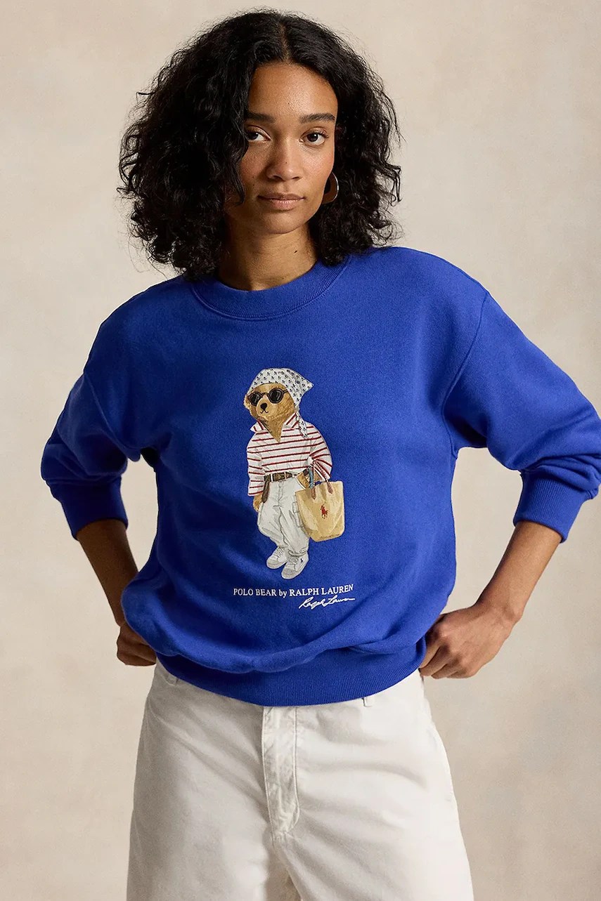 Hanorac pentru femei polo ralph lauren din bumbac ISLAND FLC-KNT-SWEATSHIRT Hanorac pentru femei polo ralph lauren din bumbac ISLAND FLC-KNT-SWEATSHIRT