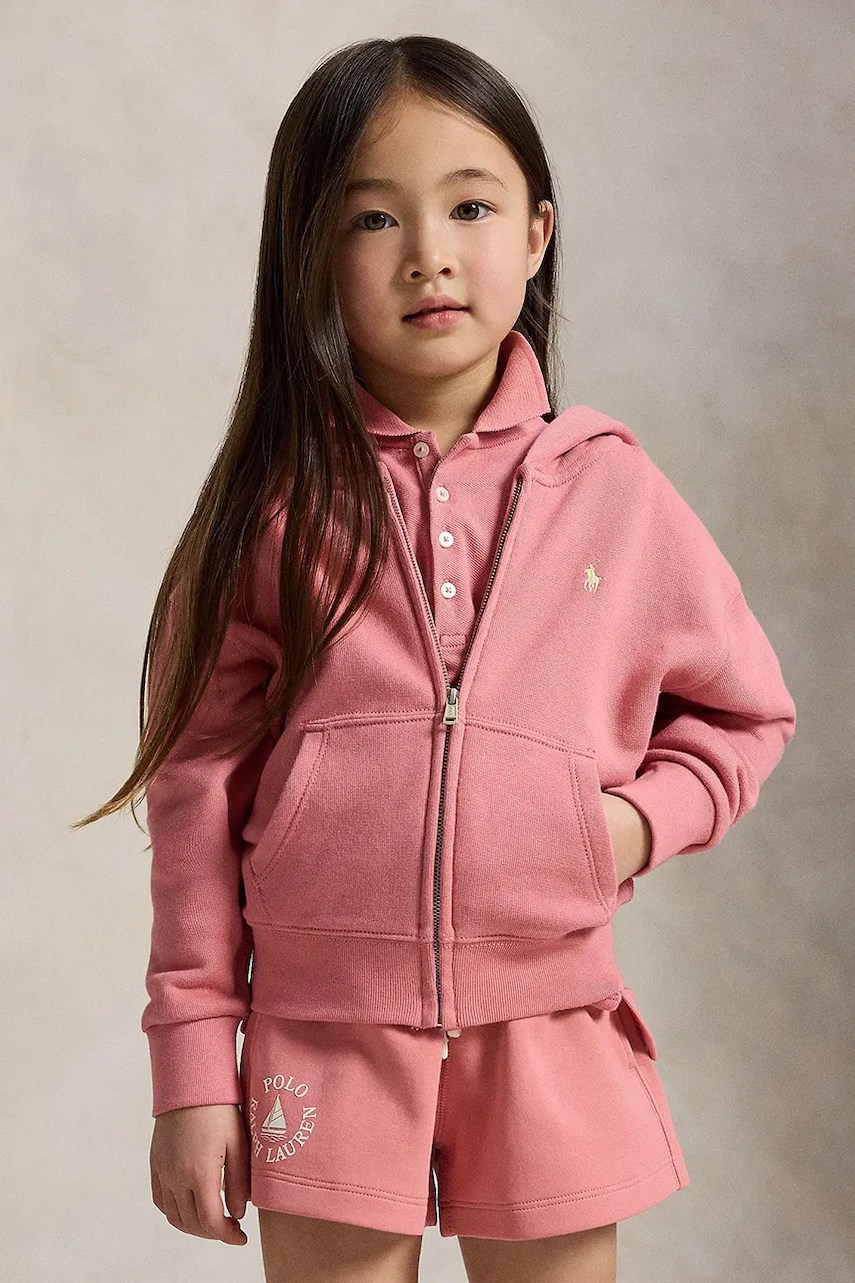 Hanorac cu fermoar și glugă pentru copii polo ralph lauren din bumbac Hanorac cu fermoar și glugă pentru copii polo ralph lauren din bumbac