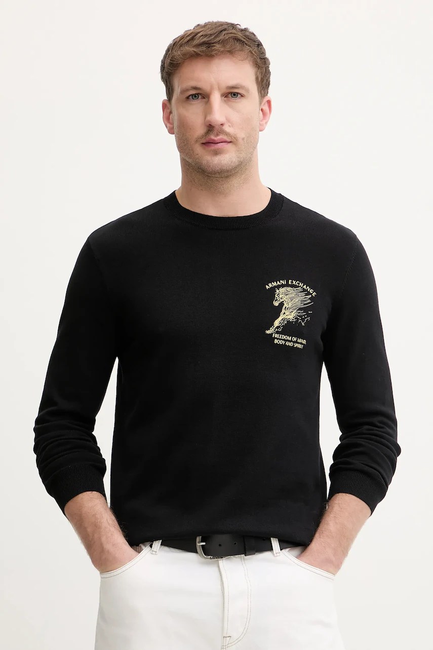 Pulover de bumbac armani exchange Pulover de bumbac armani exchange