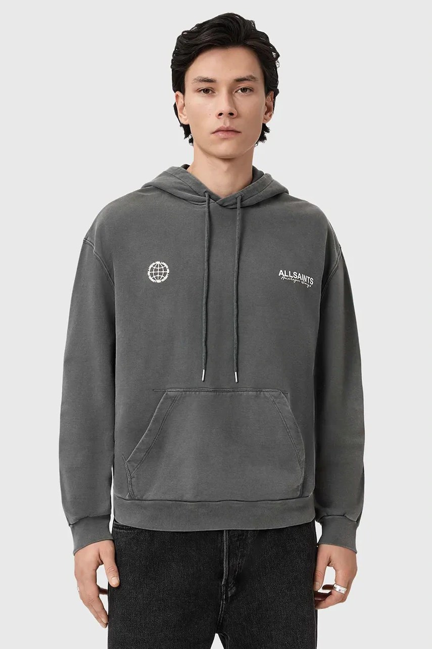 Hanorac cu glugă bărbătesc din bumbac EMBLEM AllSaints Hanorac cu glugă bărbătesc din bumbac EMBLEM AllSaints