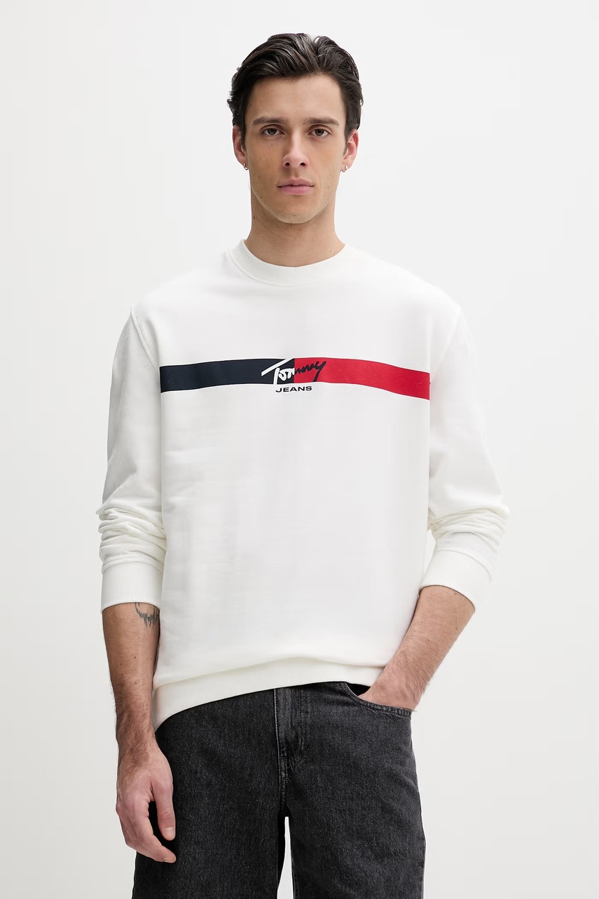 Hanorac bărbați tommy jeans din bumbac Hanorac bărbați tommy jeans din bumbac