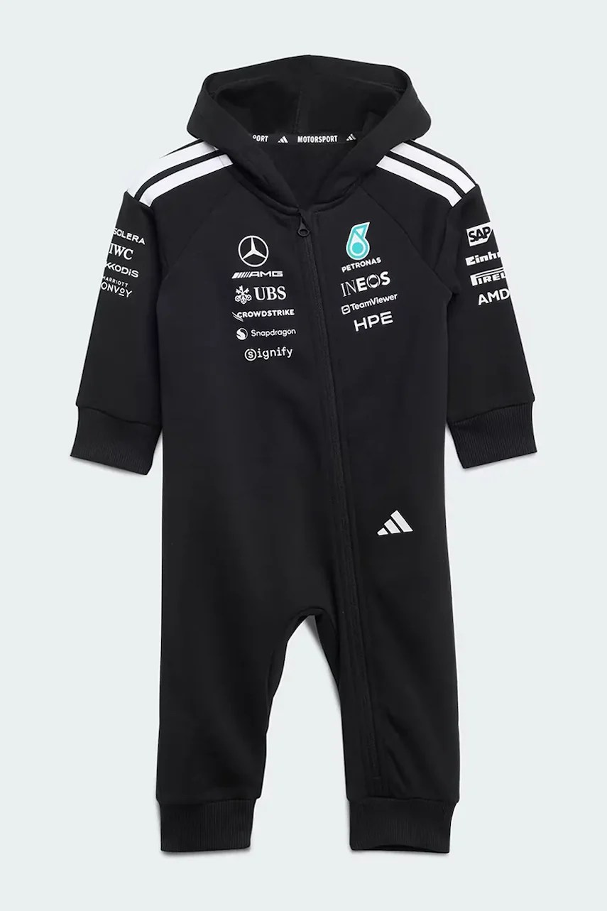 Salopetă de dormit adidas performance cu glugă pentru bebeluși, din bumbac MERCEDES Salopetă de dormit adidas performance cu glugă pentru bebeluși, din bumbac MERCEDES