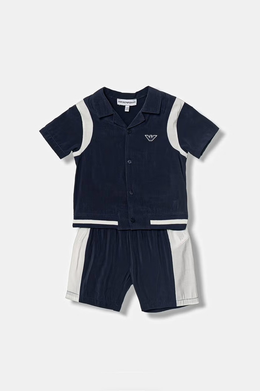 Compleu de zi pentru bebeluși emporio armani din vâscoză Compleu de zi pentru bebeluși emporio armani din vâscoză