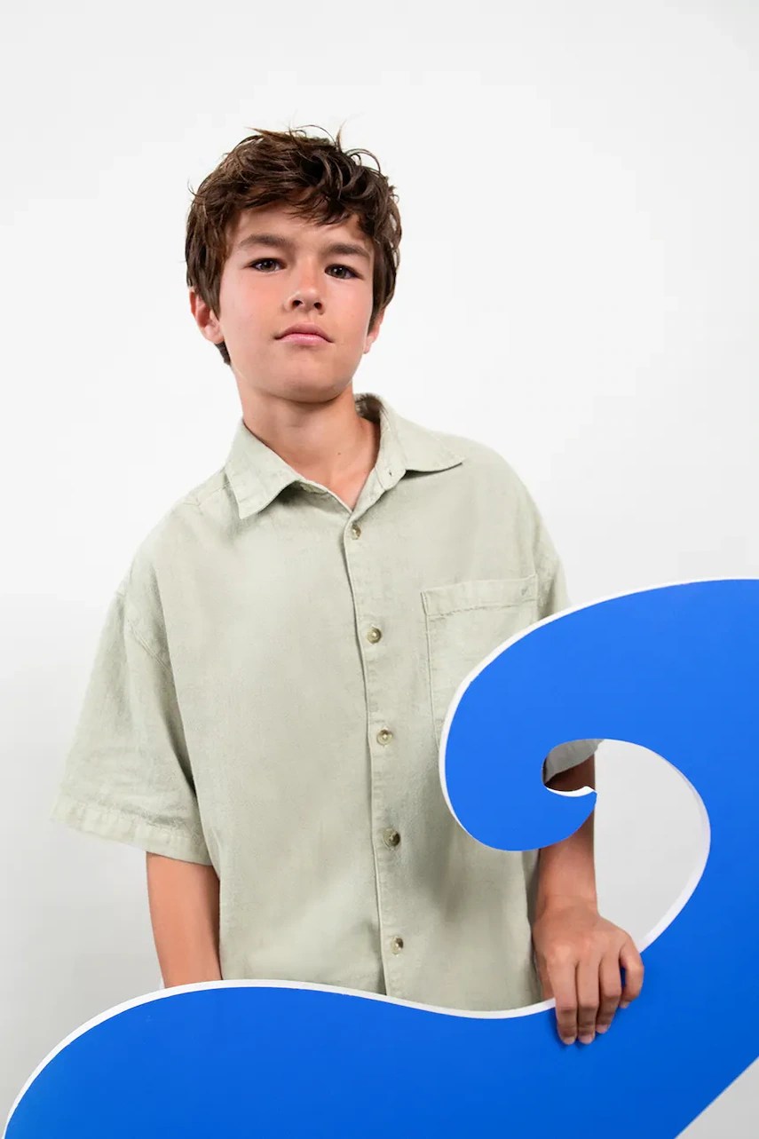 Cămașă pentru copii Mayoral cu amestec de in boston Cămașă pentru copii Mayoral cu amestec de in boston