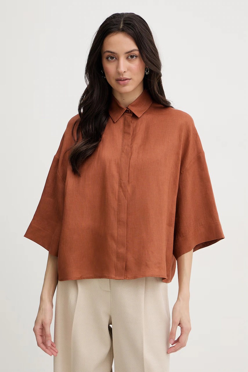 Cămașă MM by max mara din in pentru femei Cămașă MM by max mara din in pentru femei