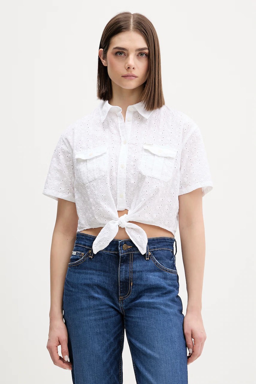 Cămășă guess jeans pentru femei, din bumbac Cămășă guess jeans pentru femei, din bumbac