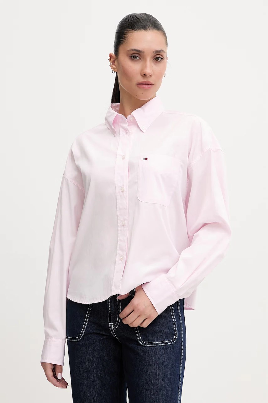 Cămașă pentru femei tommy jeans din bumbac Cămașă pentru femei tommy jeans din bumbac
