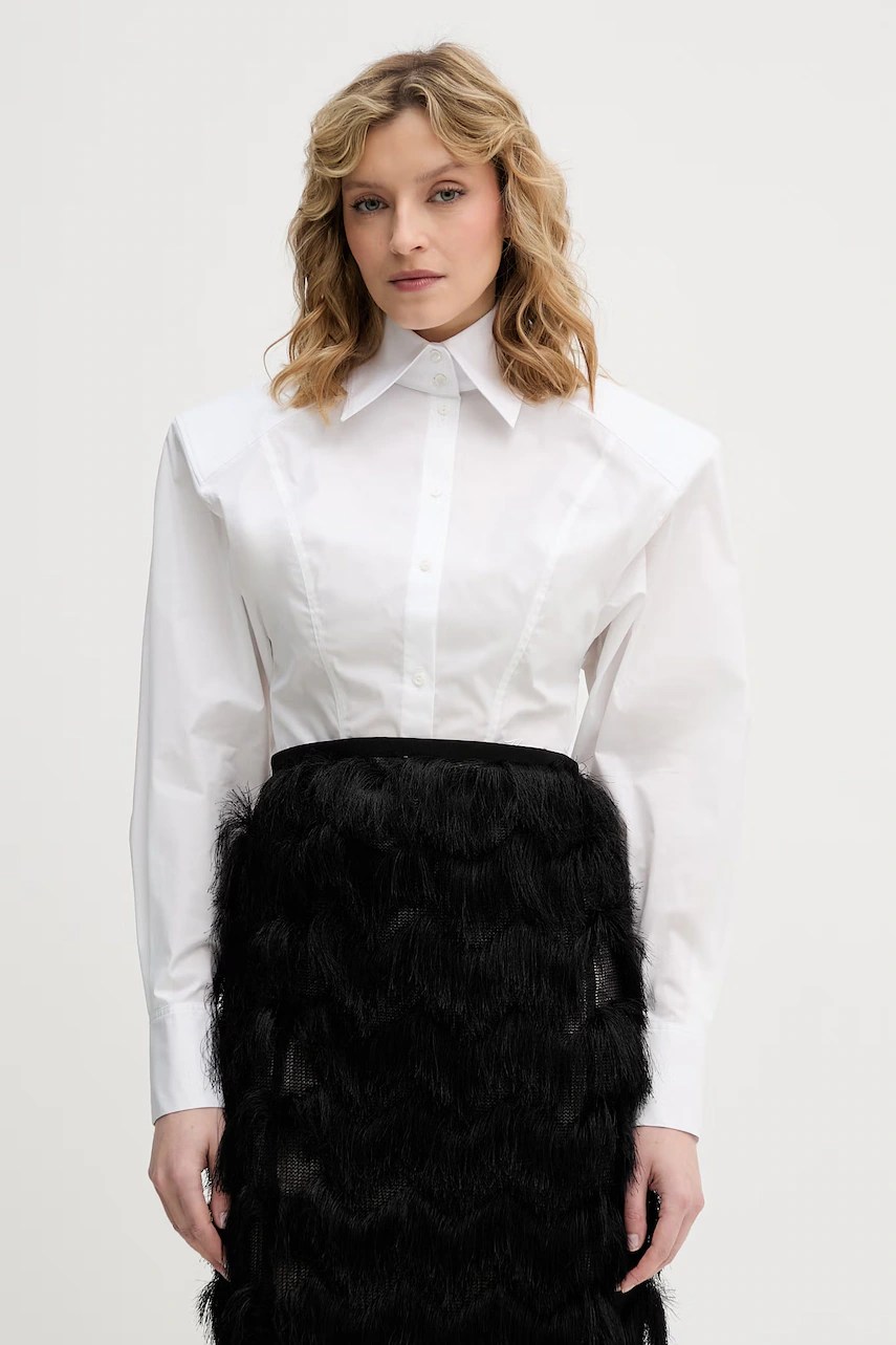 Cămașă pentru femei Karl Lagerfeld, cu bumbac Karl Lagerfeld Studio Cămașă pentru femei Karl Lagerfeld, cu bumbac Karl Lagerfeld Studio