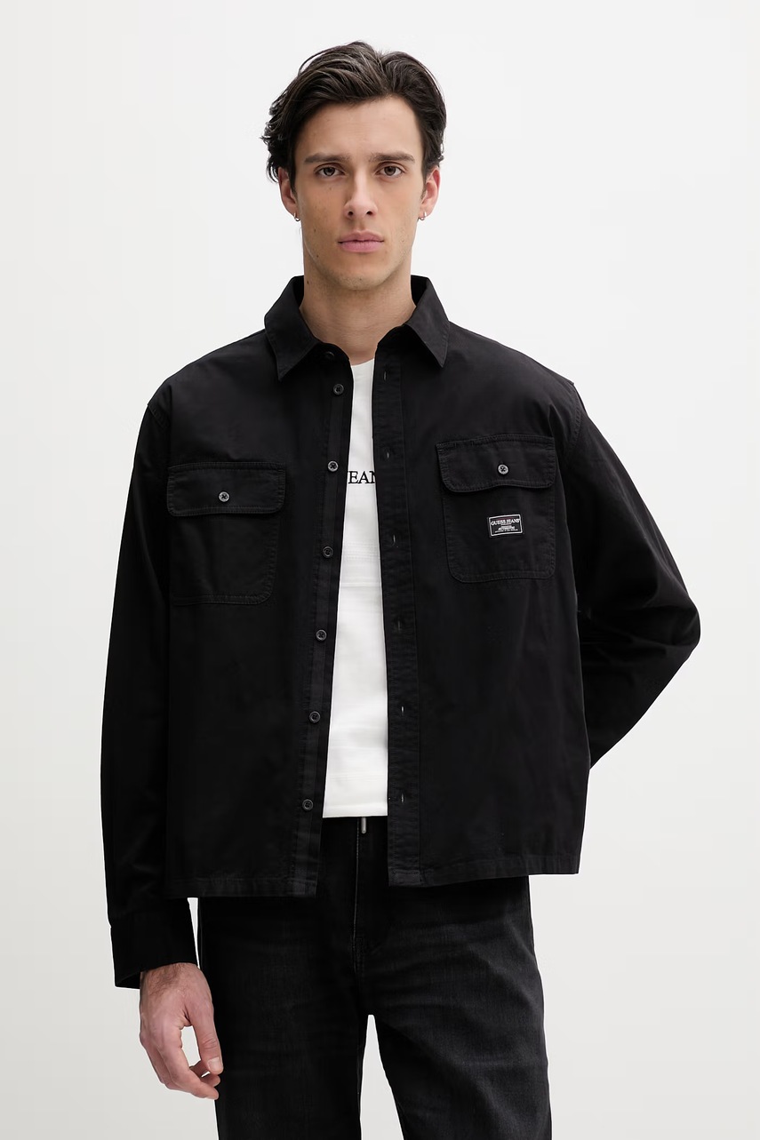 Cămașă guess jeans din bumbac pentru bărbați Cămașă guess jeans din bumbac pentru bărbați