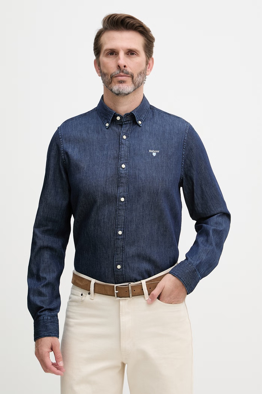 Cămașă barbour pentru bărbați din denim Cămașă barbour pentru bărbați din denim