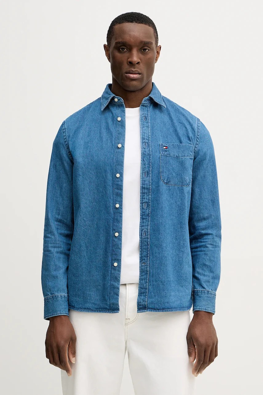 Cămașă din bumbac denim tommy hilfiger Cămașă din bumbac denim tommy hilfiger