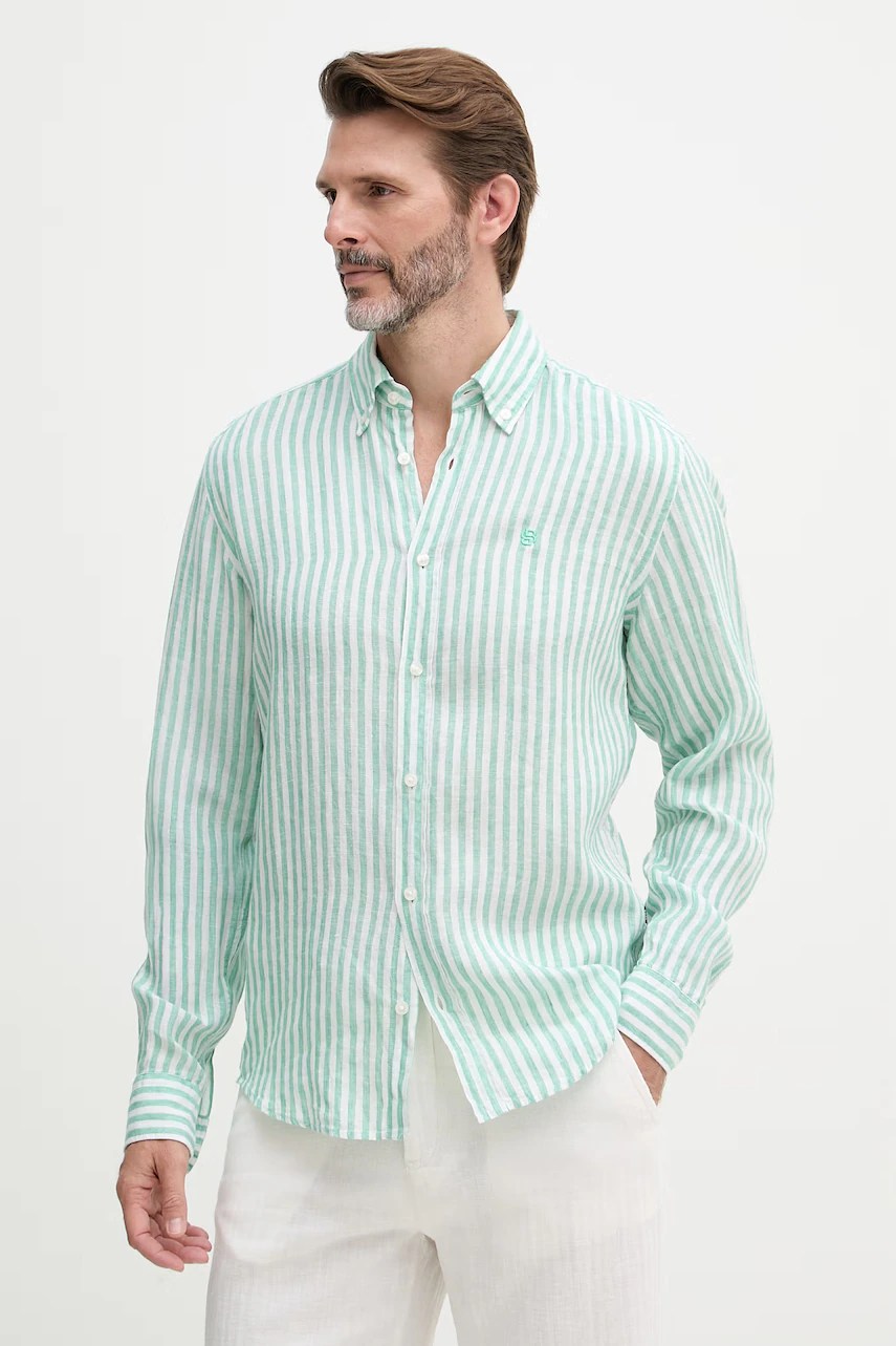 Cămașă BOSS pentru bărbați din in LIAM Cămașă BOSS pentru bărbați din in LIAM