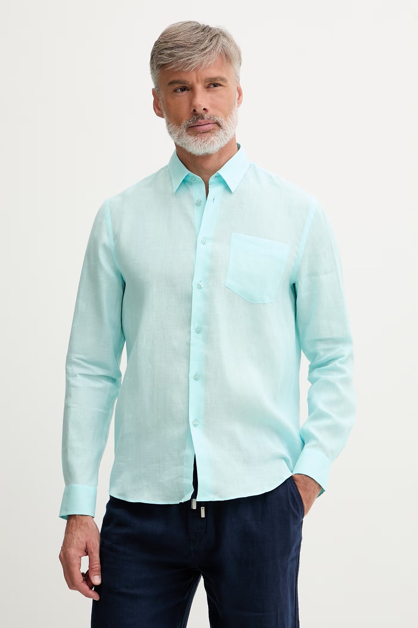 Cămașă pentru bărbați vilebrequin, din in Cămașă pentru bărbați vilebrequin, din in