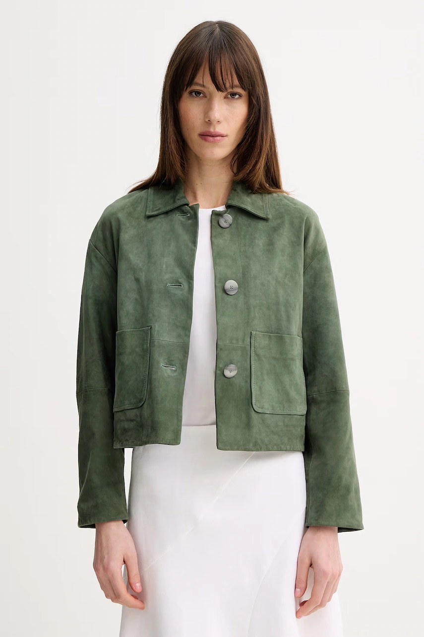 Jachetă scurtă marella pentru femei, din piele întoarsă MLMECCESSO Jachetă scurtă marella pentru femei, din piele întoarsă MLMECCESSO