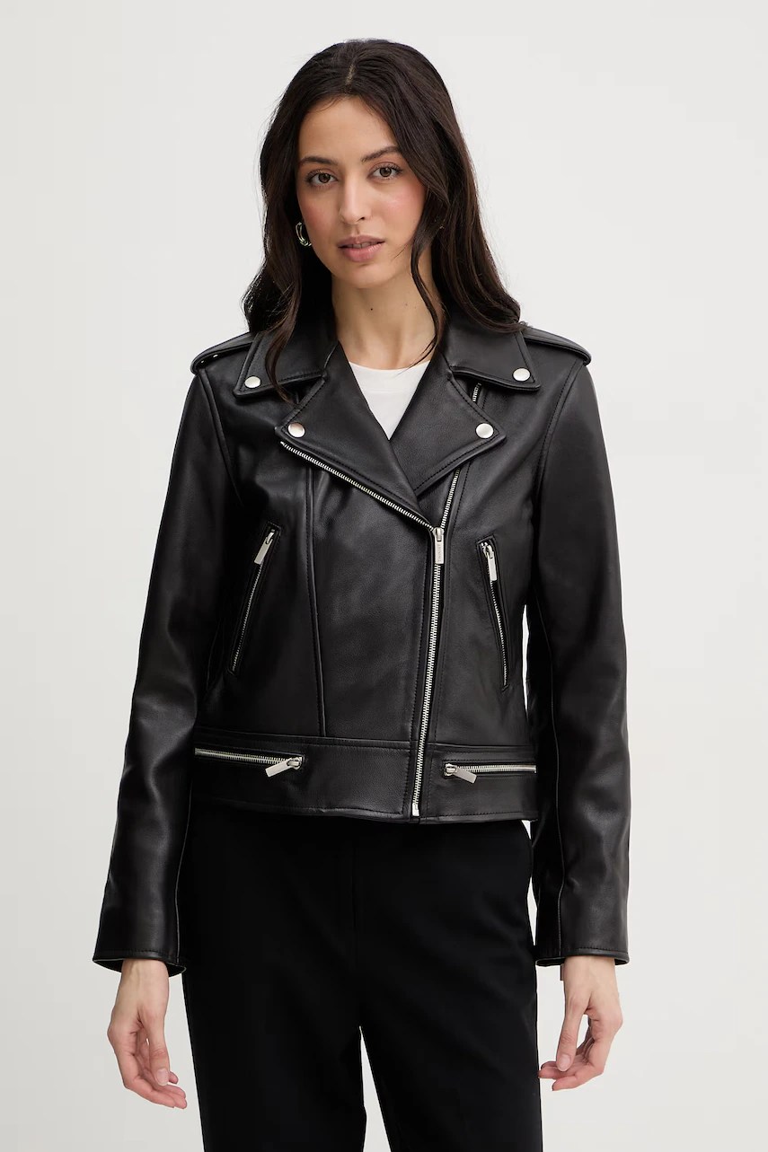 Geacă biker pentru femei din piele twinset Geacă biker pentru femei din piele twinset