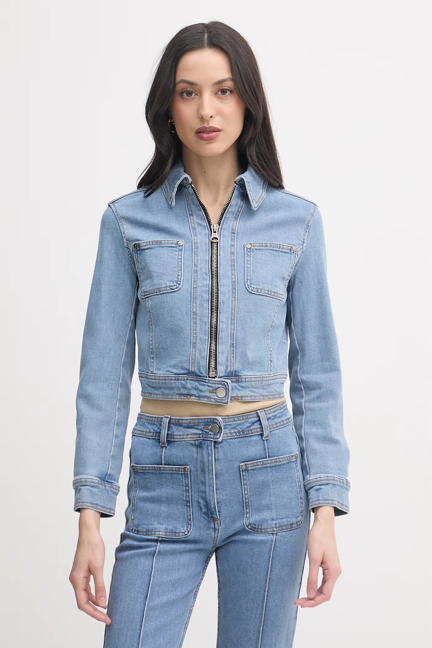 Geacă de blugi pentru femei united colors of benetton, din bumbac cu elastan Geacă de blugi pentru femei united colors of benetton, din bumbac cu elastan