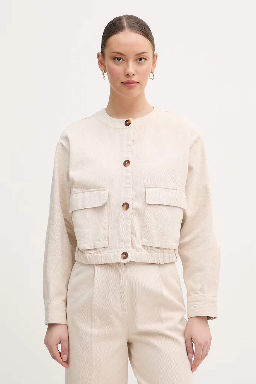 United Colors of Benetton jachetă scurtă de damă din bumbac United Colors of Benetton jachetă scurtă de damă din bumbac