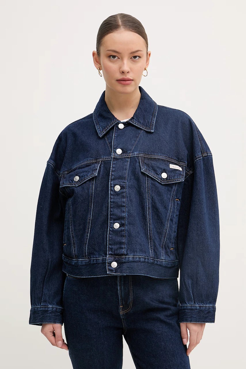 Geacă scurtă calvin klein jeans din denim pentru dames Geacă scurtă calvin klein jeans din denim pentru dames