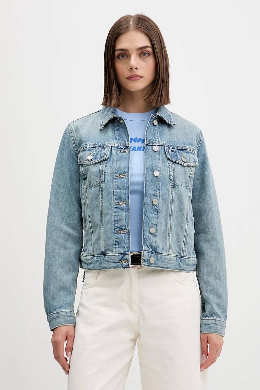 Geacă scurtă de blugi tommy jeans pentru damă Geacă scurtă de blugi tommy jeans pentru damă