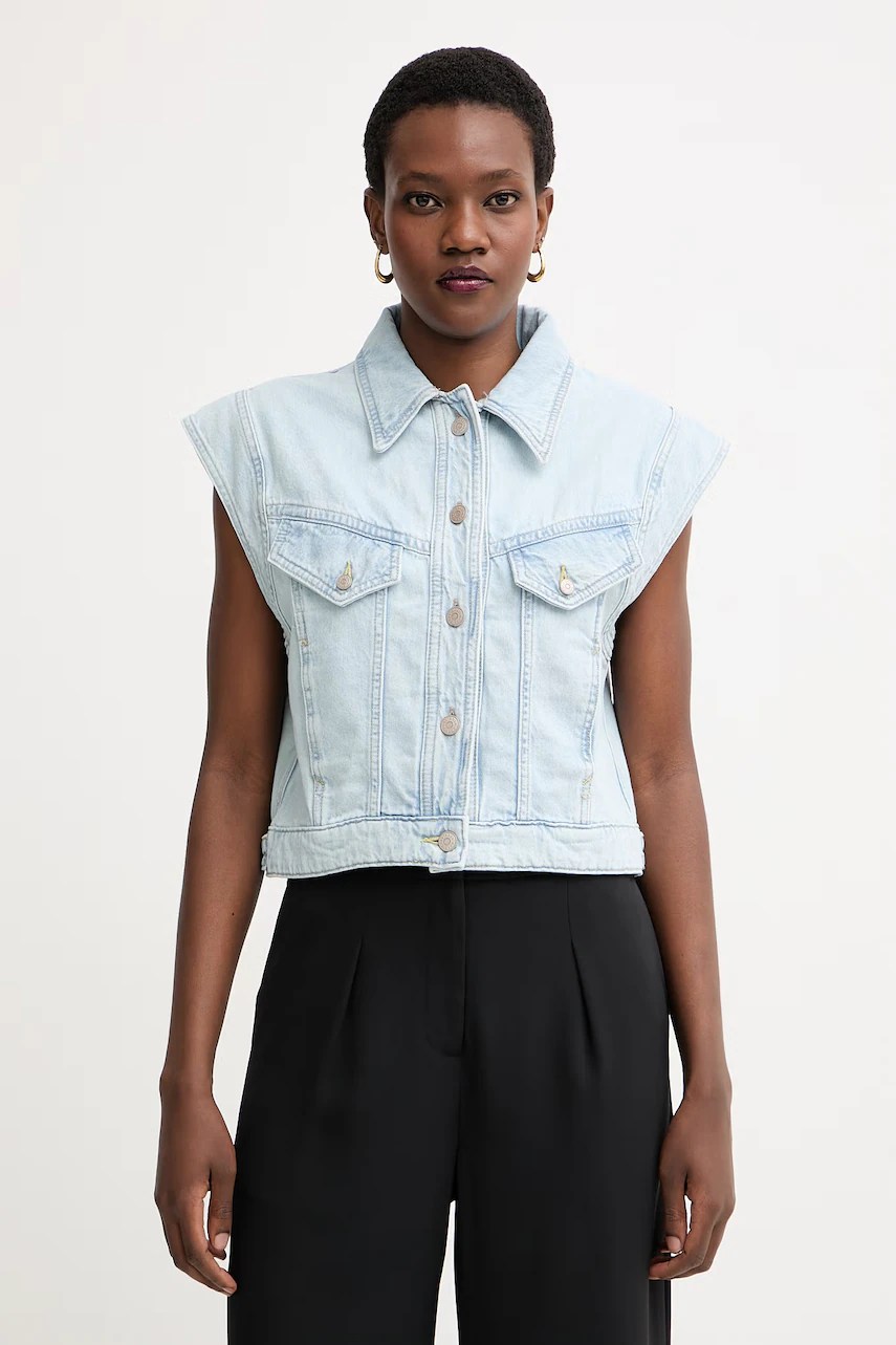 BOSS Orange vestă pentru femei, din denim C VEST 1.0 BOSS Orange vestă pentru femei, din denim C VEST 1.0