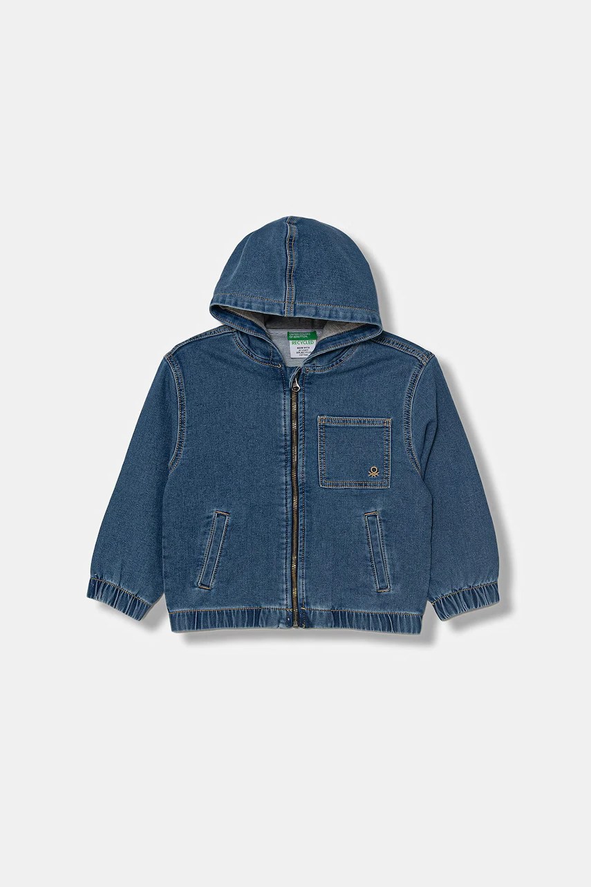 Geacă de blugi pentru copii united colors of benetton, din bumbac cu elastan Geacă de blugi pentru copii united colors of benetton, din bumbac cu elastan