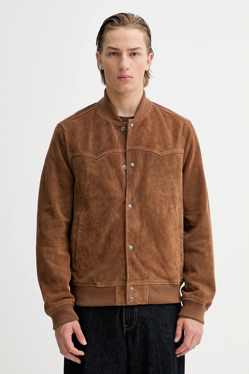 Jachetă bomber din piele întoarsă AllSaints Jachetă bomber din piele întoarsă AllSaints