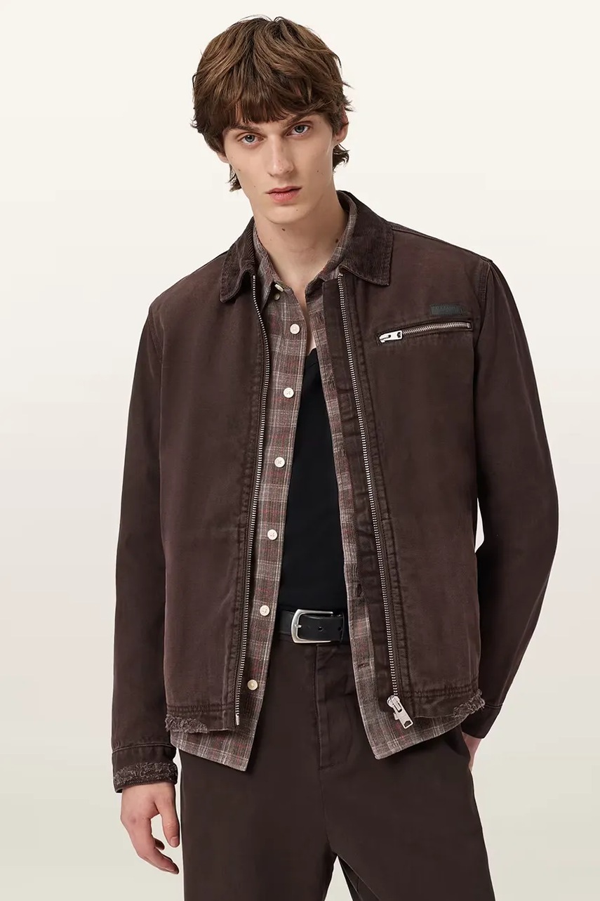 Geacă de tranziție bărbați AllSaints din bumbac Geacă de tranziție bărbați AllSaints din bumbac