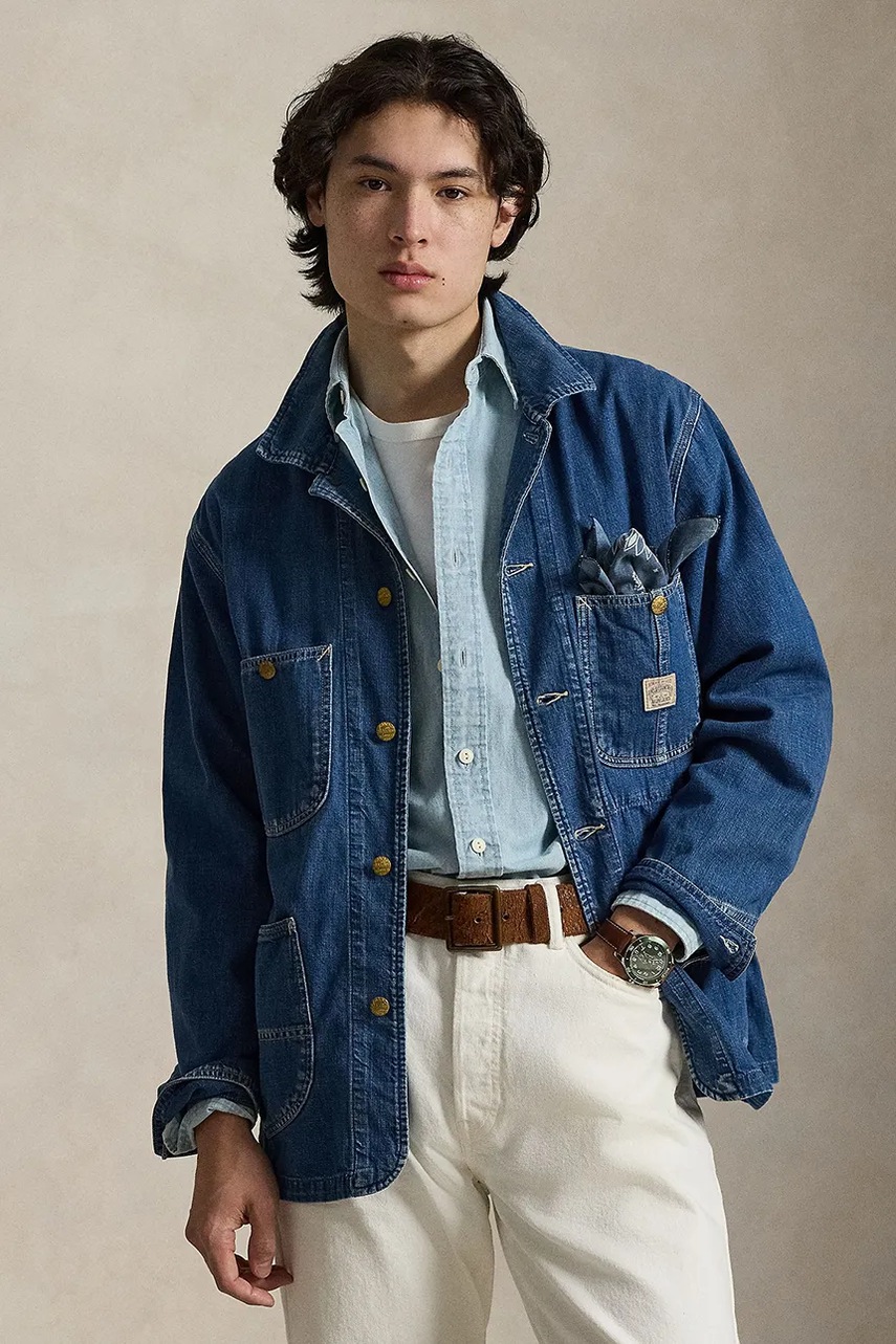 Geacă de tranziție din denim pentru bărbați polo ralph lauren Geacă de tranziție din denim pentru bărbați polo ralph lauren