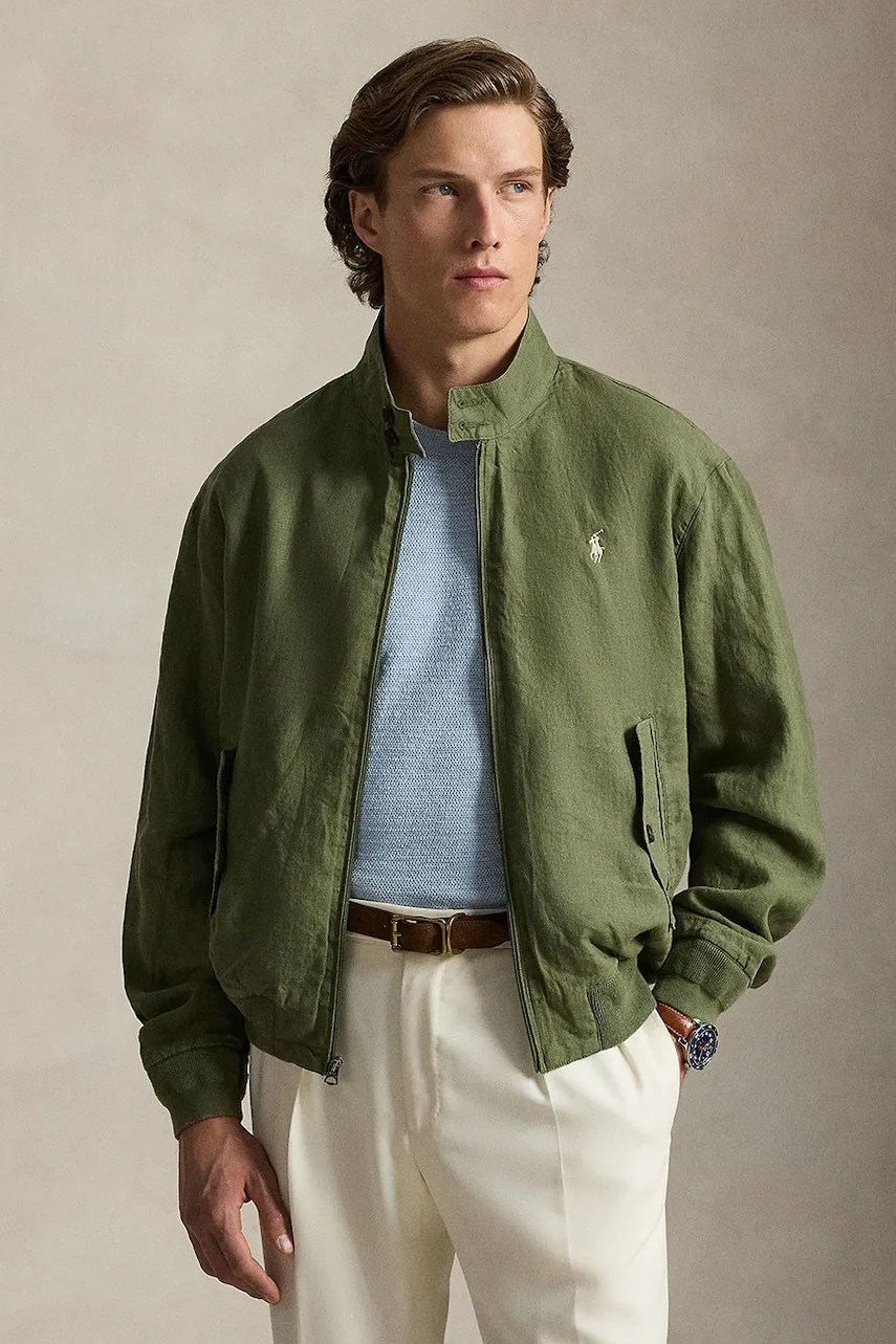 Jachetă scurtă polo ralph lauren pentru bărbați, din in Jachetă scurtă polo ralph lauren pentru bărbați, din in