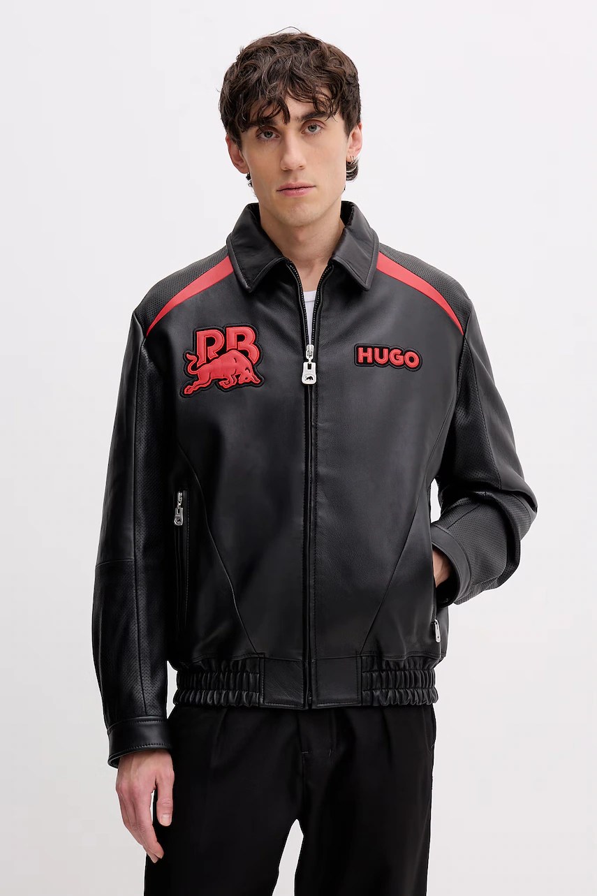 Hugo jachetă din piele pentru bărbați lugor_rb Hugo jachetă din piele pentru bărbați lugor_rb