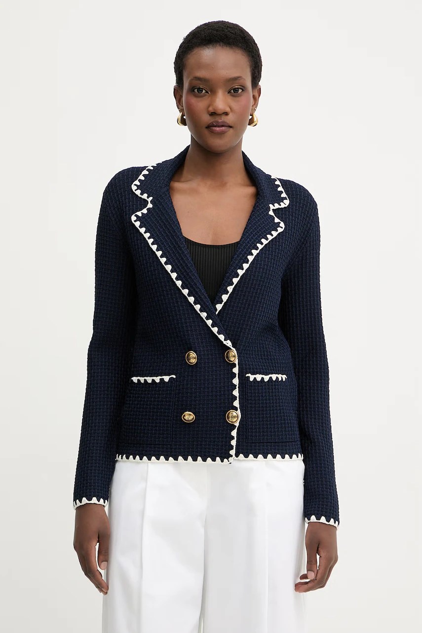 Sacou luisa spagnoli cu două rânduri de nasturi pentru femei, din vâscoză Cosmica Sacou luisa spagnoli cu două rânduri de nasturi pentru femei, din vâscoză Cosmica