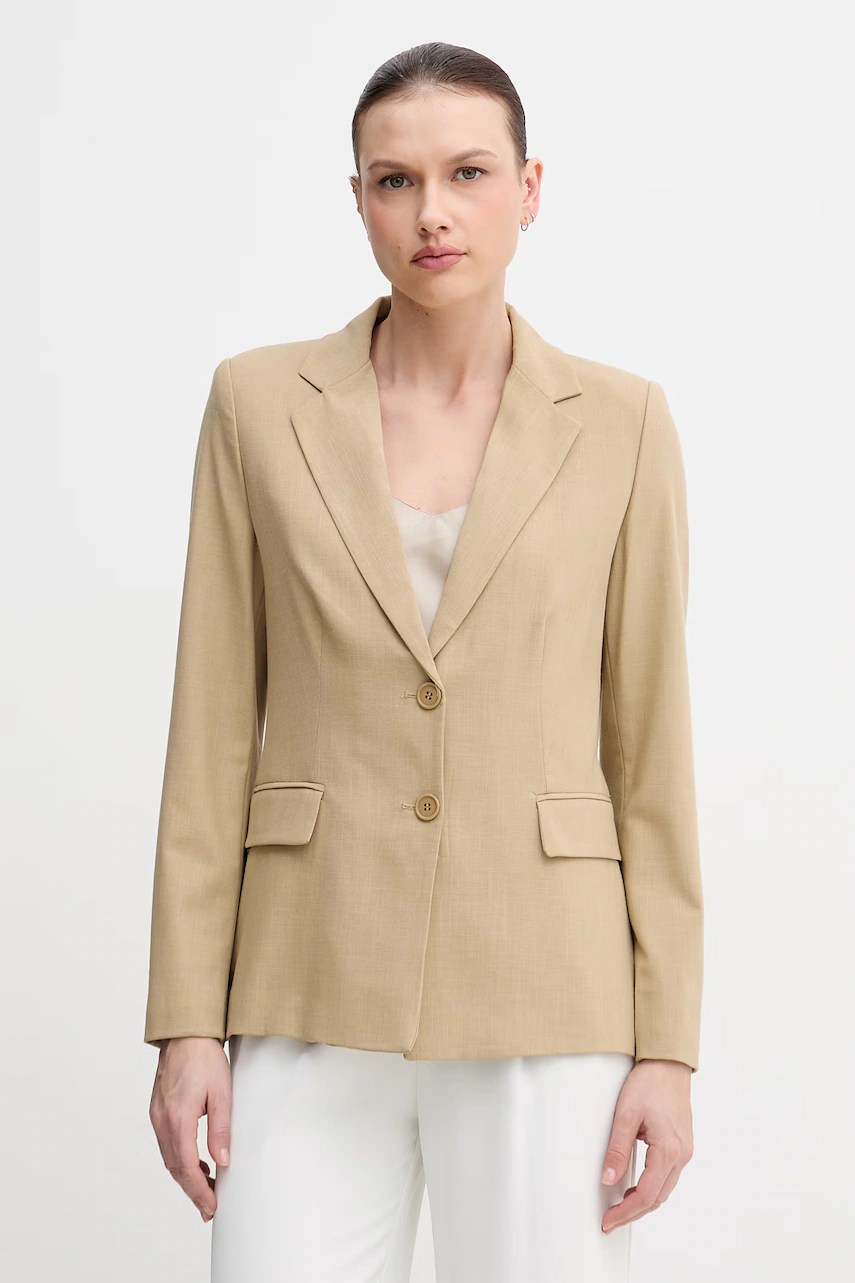 Sacou united colors of benetton pentru femei, cu un singur rând de nasturi, din vâscoză Sacou united colors of benetton pentru femei, cu un singur rând de nasturi, din vâscoză