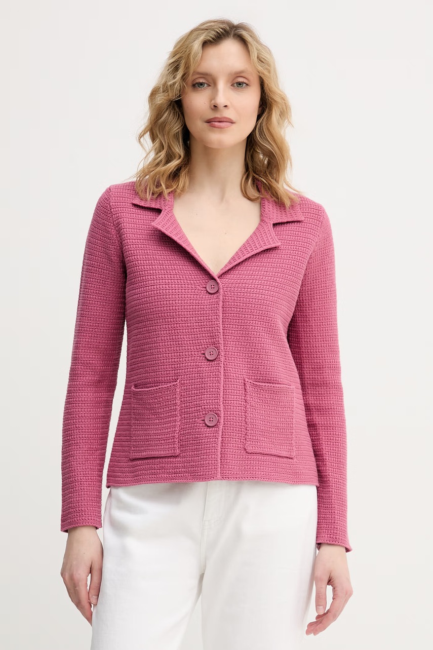 Sacou femei united colors of benetton cu un singur rând de nasturi din bumbac Sacou femei united colors of benetton cu un singur rând de nasturi din bumbac