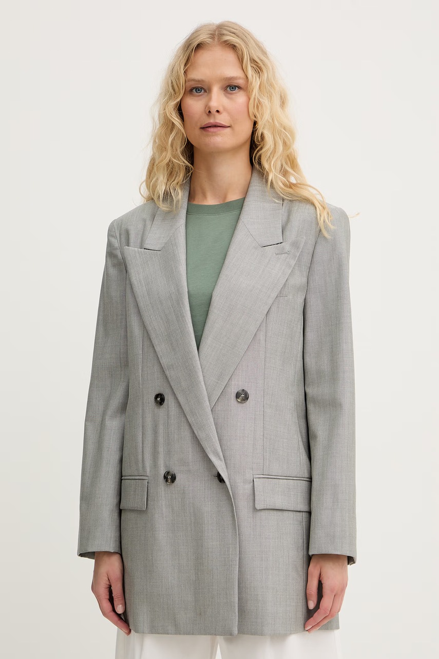 Sacou marella cu două rânduri de nasturi pentru femei, din mătase CERA Sacou marella cu două rânduri de nasturi pentru femei, din mătase CERA