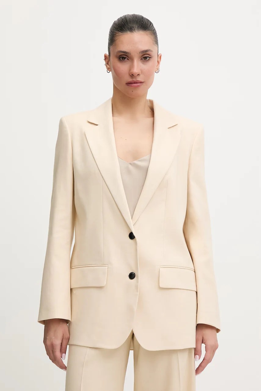 Sacou de costum HUGO pentru femei, din amestec de in anetali Sacou de costum HUGO pentru femei, din amestec de in anetali