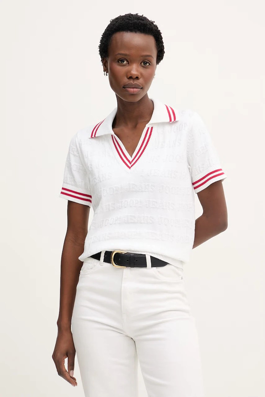 Tricou polo tricotat pentru femei joop! din bumbac Tricou polo tricotat pentru femei joop! din bumbac