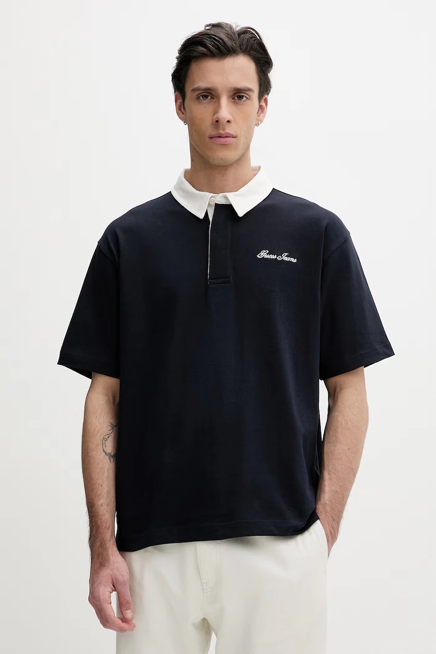 Polo bărbătesc guess jeans din bumbac Polo bărbătesc guess jeans din bumbac