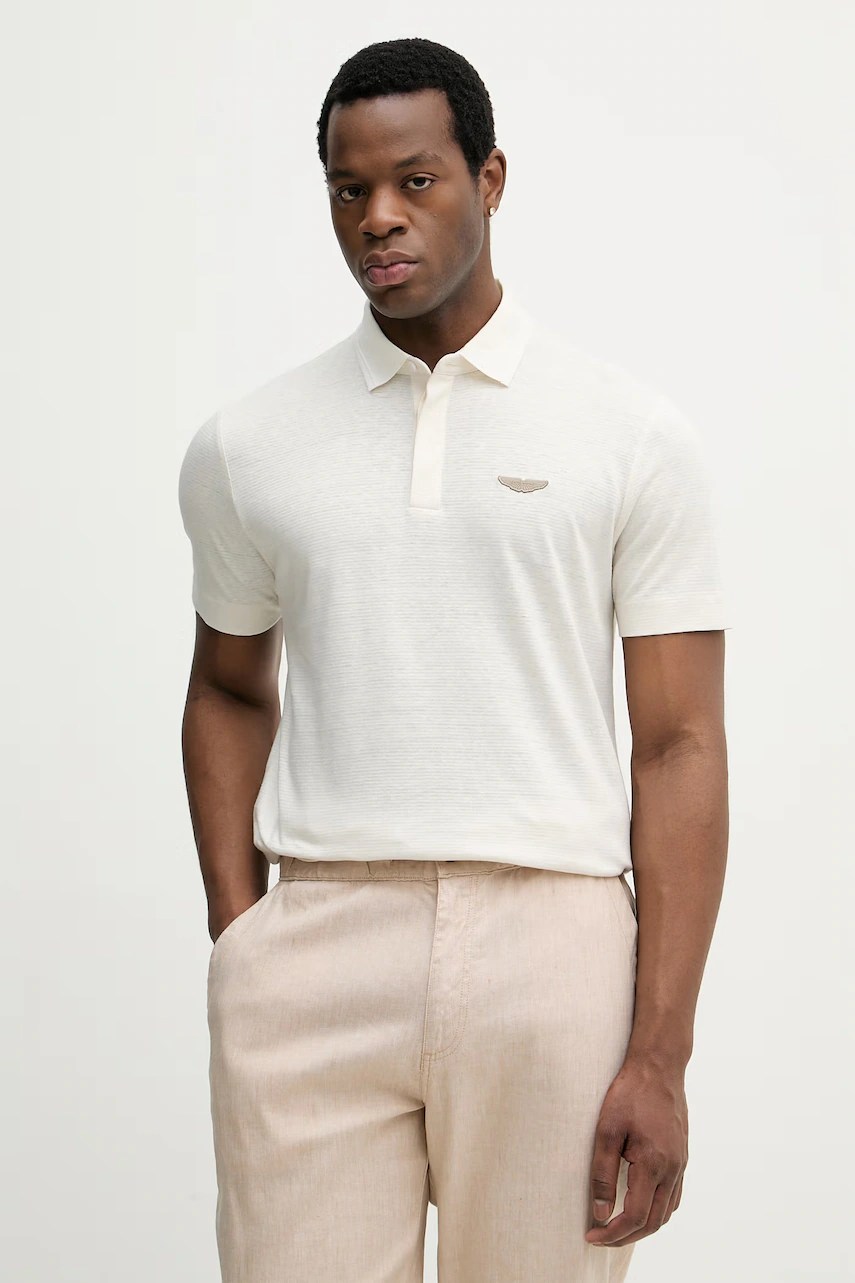 Tricou polo bărbați BOSS din in BOSS x ASTON MARTIN Tricou polo bărbați BOSS din in BOSS x ASTON MARTIN