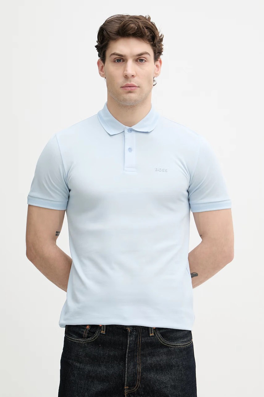 Tricou polo bărbați BOSS green din bumbac pio 1 Tricou polo bărbați BOSS green din bumbac pio 1