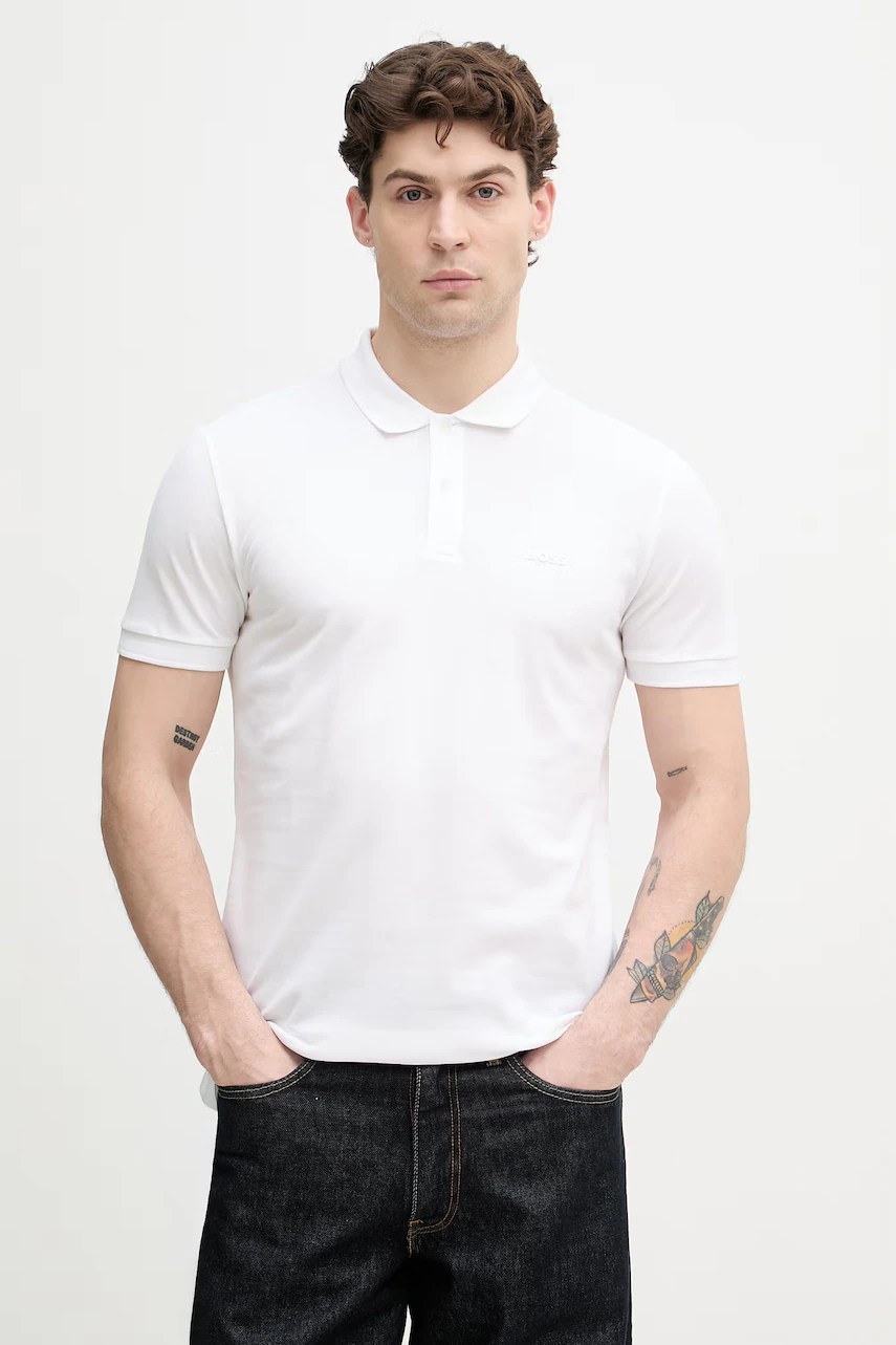 Polo bărbați BOSS green din bumbac pio 1 Polo bărbați BOSS green din bumbac pio 1