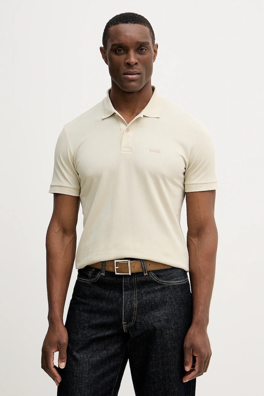 Tricou polo bărbați BOSS green din bumbac pio 1 Tricou polo bărbați BOSS green din bumbac pio 1