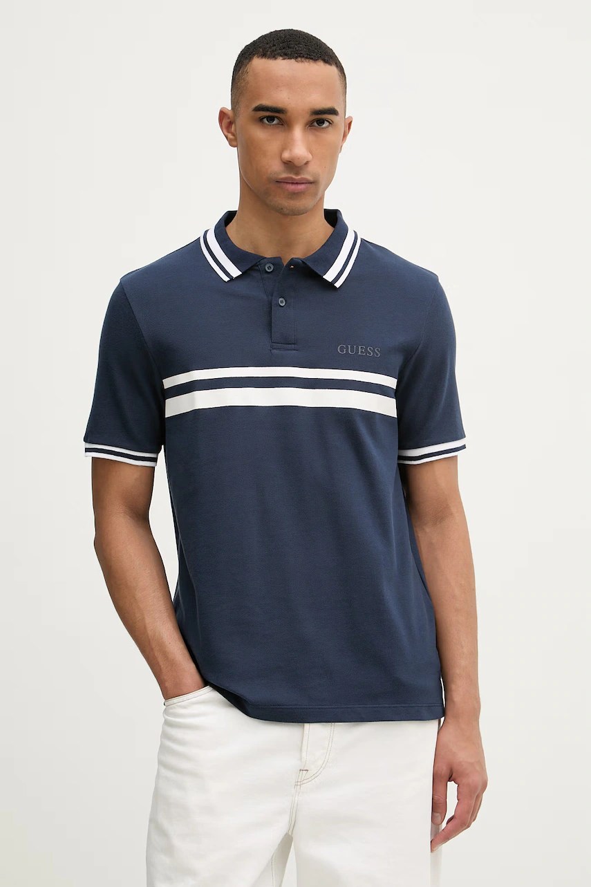 Tricou polo guess pentru bărbați, din bumbac SPIROS Tricou polo guess pentru bărbați, din bumbac SPIROS