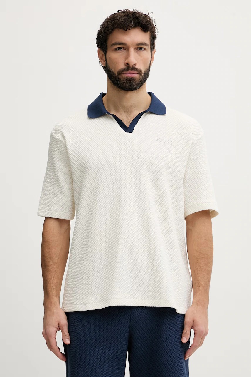 Polo bărbătesc guess din bumbac JHONNY Polo bărbătesc guess din bumbac JHONNY