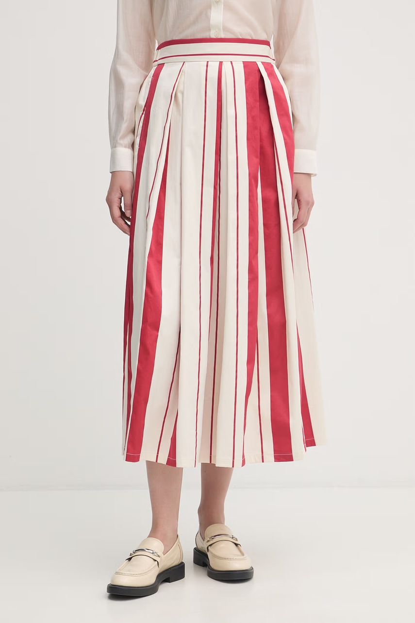 Fustă maxi din bumbac cu elastan united colors of benetton Fustă maxi din bumbac cu elastan united colors of benetton