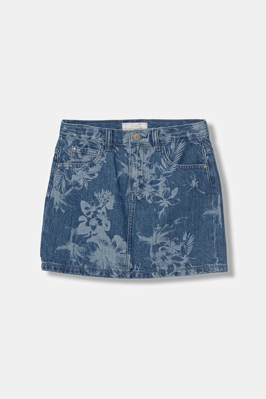 Guess fustă din denim cu model floral Guess fustă din denim cu model floral